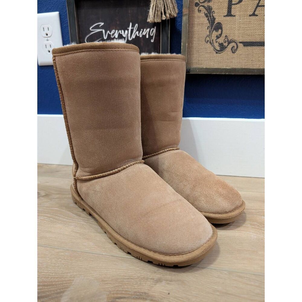 Lamo Alaska Suede Sheepskin Winter Boots Slippers Men's 11 Chestnut Tan NWOT